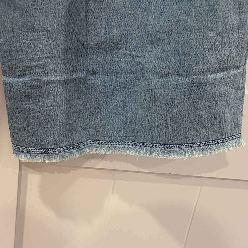 Aerie Light Blue Denim Pants with Cream Drawstring. Medium - Picture 4 of 10